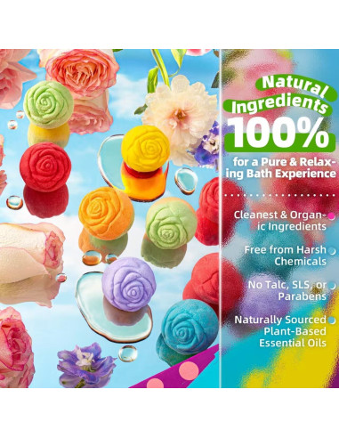 30 Bombas de Baño Rosa SudsyRoar - Aromas Naturales Relajantes