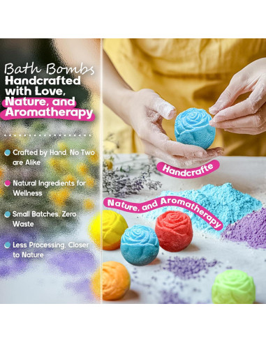 30 Bombas de Baño Rosa SudsyRoar - Aromas Naturales Relajantes