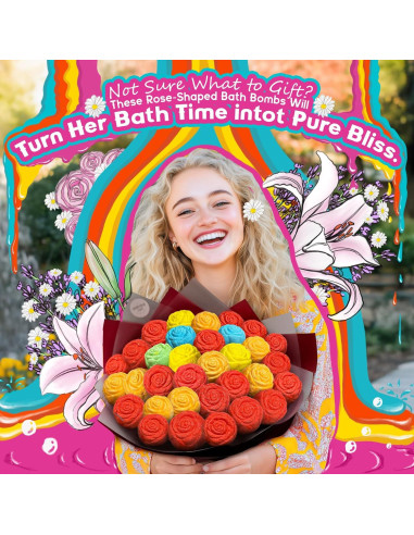 30 Bombas de Baño Rosa SudsyRoar - Aromas Naturales Relajantes