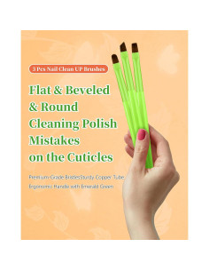 Juego de 3 Pinceles Limpiadores de Uñas OPI Verde Brillante 2