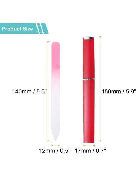 Lima de Uñas de Vidrio Harfington 280 Grit Doble Lado Profesional