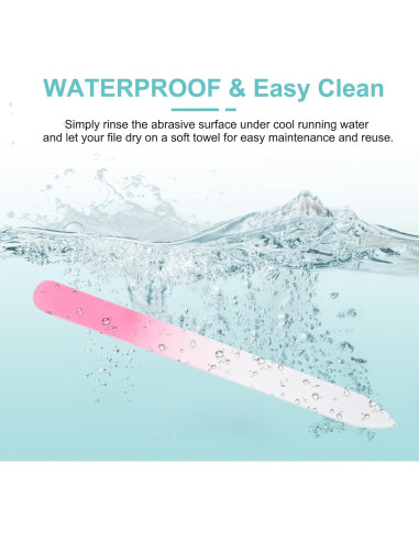 Lima de Uñas de Vidrio Harfington 280 Grit Doble Lado Profesional