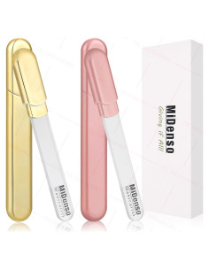 Lima de Uñas de Vidrio MiDenso con Estuche - Oro y Rosa