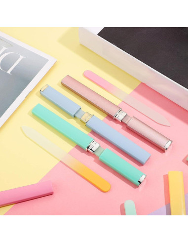 Set de 6 Limas de Uñas de Cristal Mudder con Estuche