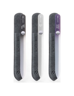 Lima de Uñas de Cristal GERMANIKURE 3 Pack Estuche Cuero