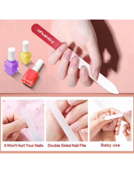 Juego de 6 limas de vidrio para uñas Foranyo - Negros