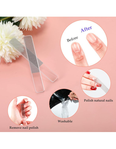 Juego de Lima de Uñas de Vidrio Zhehao 6 Piezas Azul Púrpura