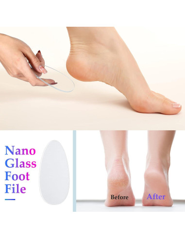 Juego de Lima de Uñas de Vidrio Zhehao 6 Piezas Azul Púrpura