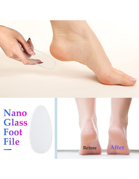 Juego de Lima de Uñas de Vidrio Zhehao 6 Piezas Azul Púrpura