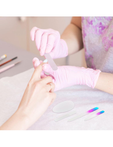 Juego de Lima de Uñas de Vidrio Zhehao 6 Piezas Azul Púrpura