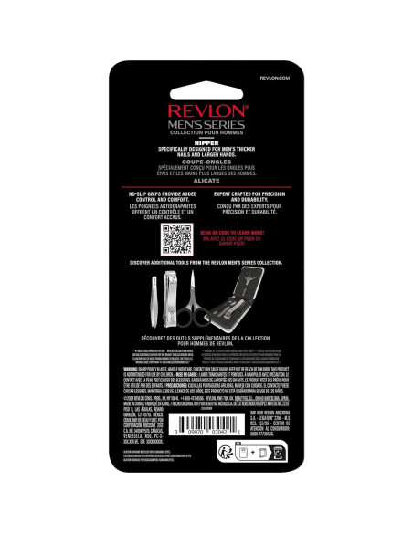 Cortauñas Revlon para hombres, acero inoxidable, ergonómico Cortauñas Revlon para hombres, acero inoxidable, ergonómico