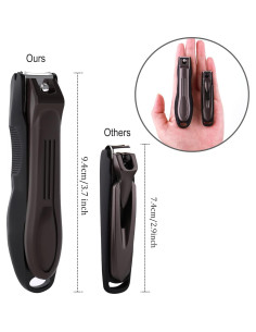 Cortauñas GLAMFIELDS 3 en 1 con Recolector y Lima - Negro 2