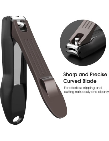 Cortauñas GLAMFIELDS 3 en 1 con Recolector y Lima - Negro