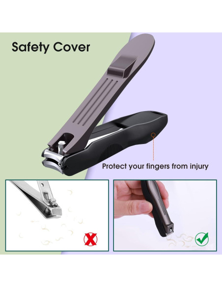 Cortauñas GLAMFIELDS 3 en 1 con Recolector y Lima - Negro