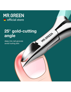 Cortauñas MR.GREEN Acero Inoxidable Verde + Removedor 2