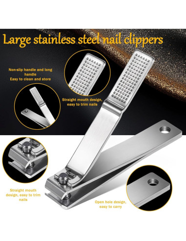 Cortauñas Rectos Acero Inoxidable 6 Piezas FdcZeyxior