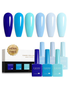 Set de Esmalte de Uñas en Gel CANNI 6 Colores 9ml Azul