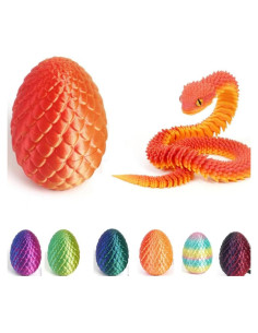 Serpiente Articulada Impresa en 3D Arcoíris Pastel - Juguete de Escritorio