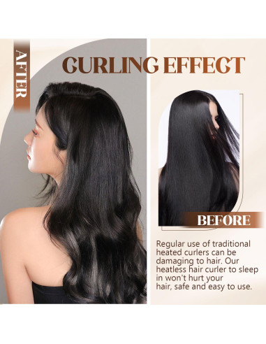 Juego de Rulos Sin Calor Deacocal Rosa 3 Pcs para Dormir