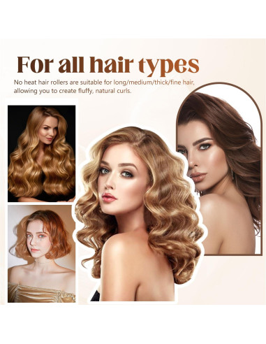 Juego de Rulos Sin Calor Deacocal Rosa 3 Pcs para Dormir