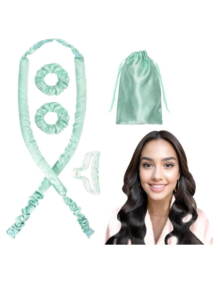 Juego de Rizado Sin Calor BABYSHEEP - Banda de Satén Verde 5 Unidades Juego de Rizado Sin Calor BABYSHEEP - Banda de Satén Verde 5 Unidades