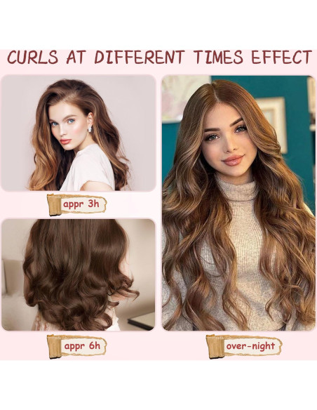 Juego de Rizadores de Cabello Sin Calor RYTABEE - 6 Piezas