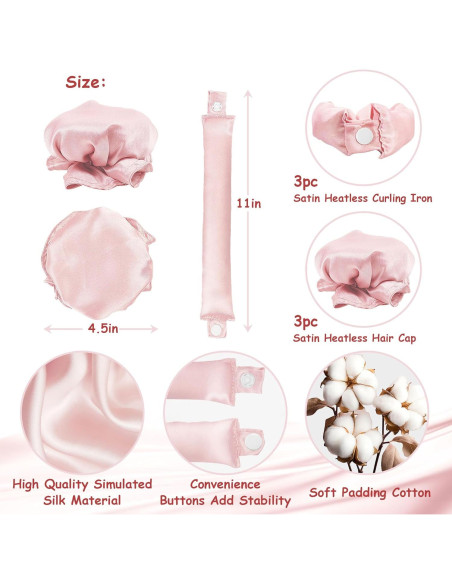 Juego de Rizadores de Cabello Sin Calor RYTABEE - 6 Piezas