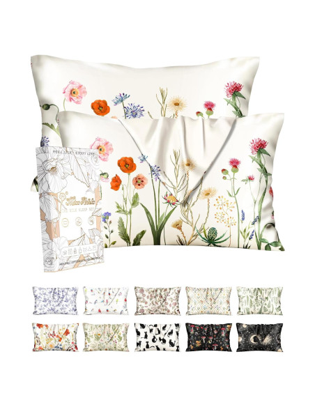 Juego de 2 Fundas de Almohada de Seda Miss Adola 76x51 cm