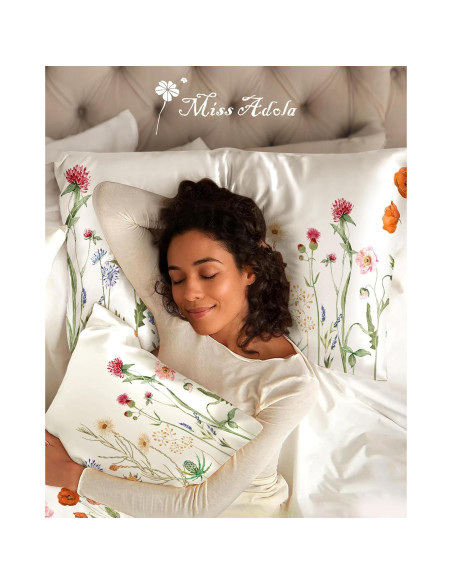 Juego de 2 Fundas de Almohada de Seda Miss Adola 76x51 cm
