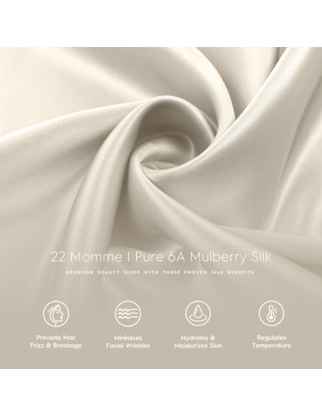 Funda de Almohada de Seda Tafts 22mm Reina 50.8x76.2cm 2p