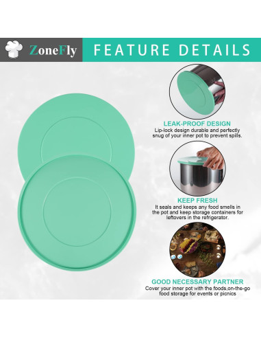 Tapa de Silicona ZoneFly para Olla Instant Pot 6 Qt Verde