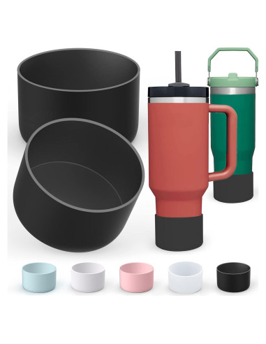 Manga de Silicona AIERSA para Botellas Stanley 2 Pcs Negro