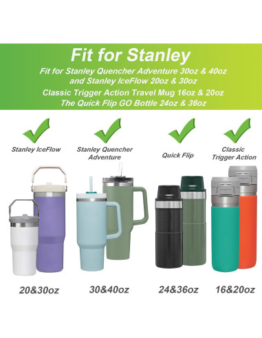 Manga de Silicona AIERSA para Botellas Stanley 2 Pcs Negro