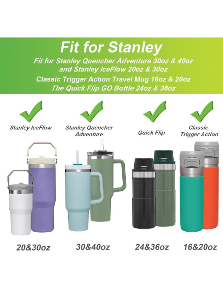 Manga de Silicona AIERSA para Botellas Stanley 2 Pcs Negro