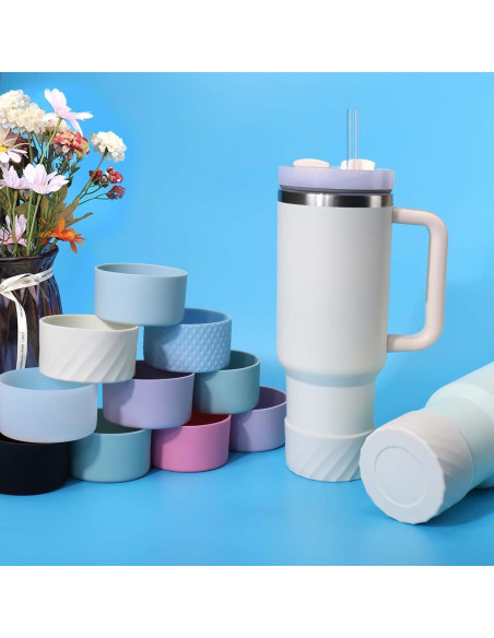 Manga de Silicona AIERSA para Botellas Stanley 2 Pcs Negro