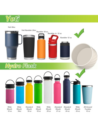 Manga de Silicona AIERSA para Botellas Stanley 2 Pcs Negro