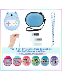 Funda de silicona y transporte Meetikar para Tamagotchi Pix Azul 2
