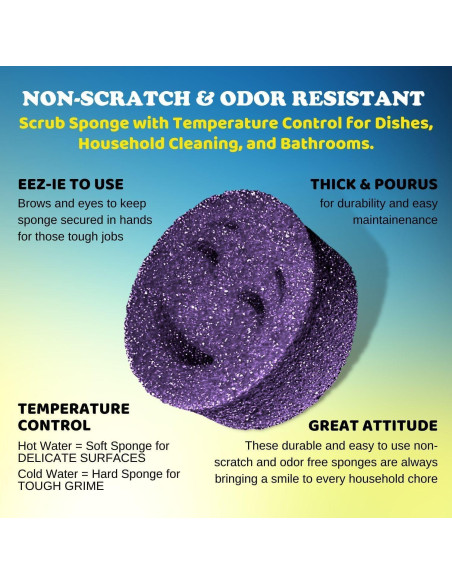 Esponjas de Fregar Moji Smilyeez - Juego de 3 - Púrpura