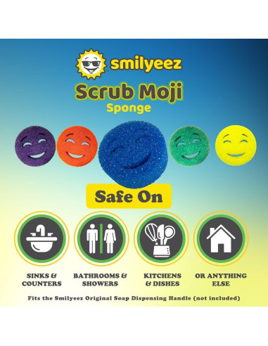 Esponjas de Fregar Moji Smilyeez - Juego de 3 - Púrpura