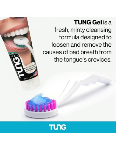 Gel Limpiador de Lengua TUNG Menta Fresca - Paquete de 4