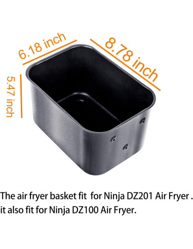 Cesta de Reemplazo Croask para Freidora de Aire Ninja DZ201 DZ100