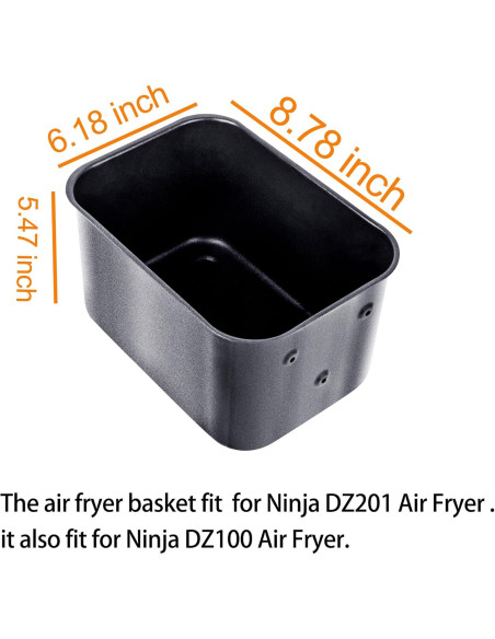 Cesta de Reemplazo Croask para Freidora de Aire Ninja DZ201 DZ100