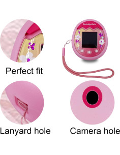 Cubierta de Silicona Rosa para Tamagotchi Pix con Correa 2
