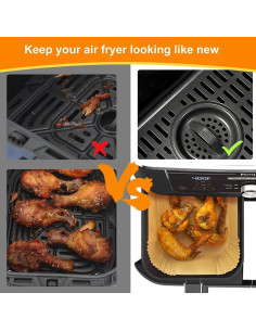 Forros de Papel para Freidora de Aire HONYAO 200 Pcs 20.6x14 cm 2