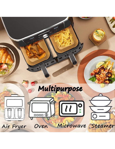 Forros de Papel para Freidora de Aire HONYAO 200 Pcs 20.6x14 cm