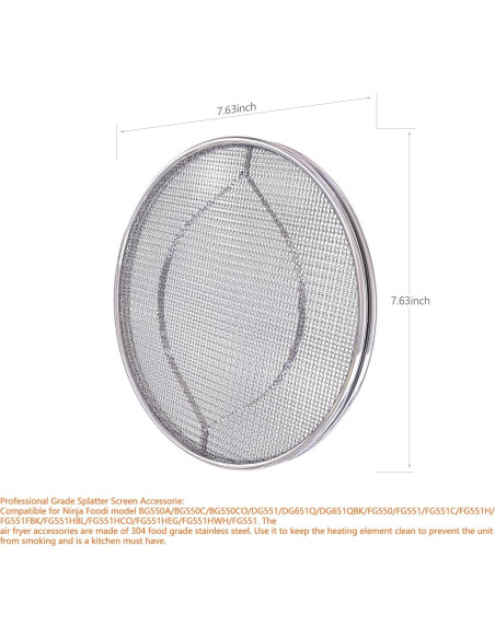Protector Salpicaduras Acero Inoxidable Ninja Foodi FG551 2 Pcs