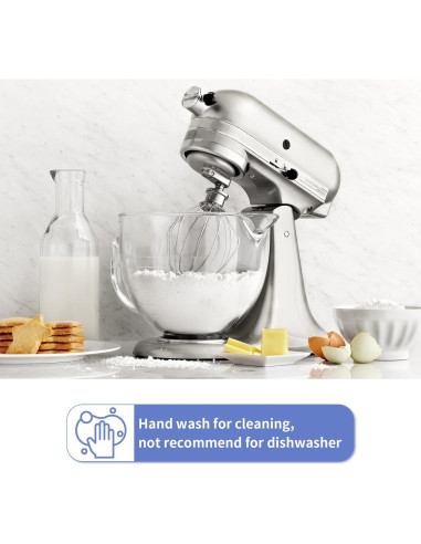 Tazón de Mezcla de Vidrio MOLIGOU 5 Litros Compatible Kitchenaid