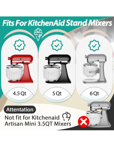 Conjunto de Transmisión y Paleta para Helados KitchenAid - 2 Pcs