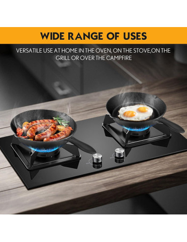 Juego de Sartenes de Hierro Fundido Rincentd - 3 Piezas 15-25 cm