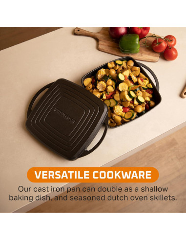 Olla Holandesa de Hierro Fundido Bruntmor 1.8L Cuadrada